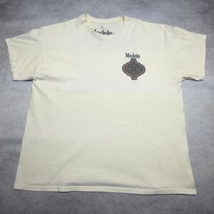 Modelo Cerveza Celebra Cinco De Mayo Cream Graphic T-Shirt Mens XL  Boxy Fit